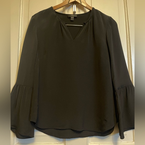 NWOT J. Crew Black Blouse with Flared Sleeves - Picture 6 of 15